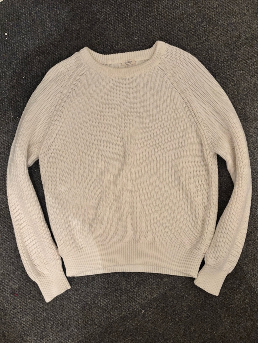Brandy Melville White Ribbed Crewneck Sweater